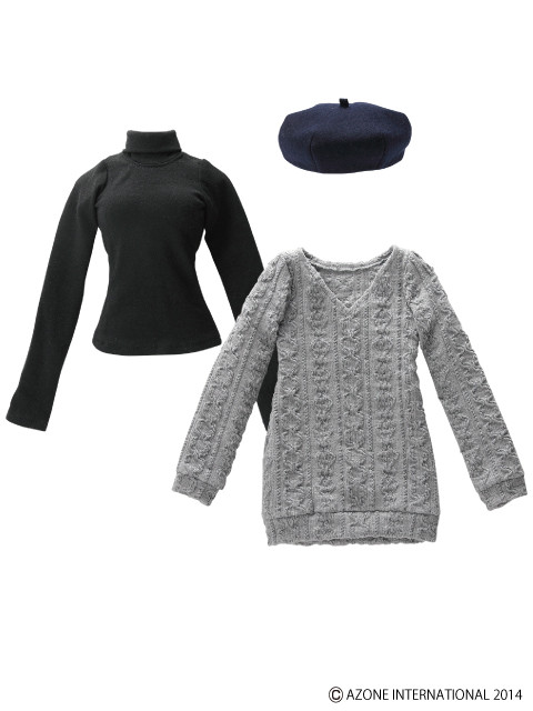 AZO2 Cable Knit Dress Retro Style Set (Gray), Azone, Accessories, 1/3, 4580116049163